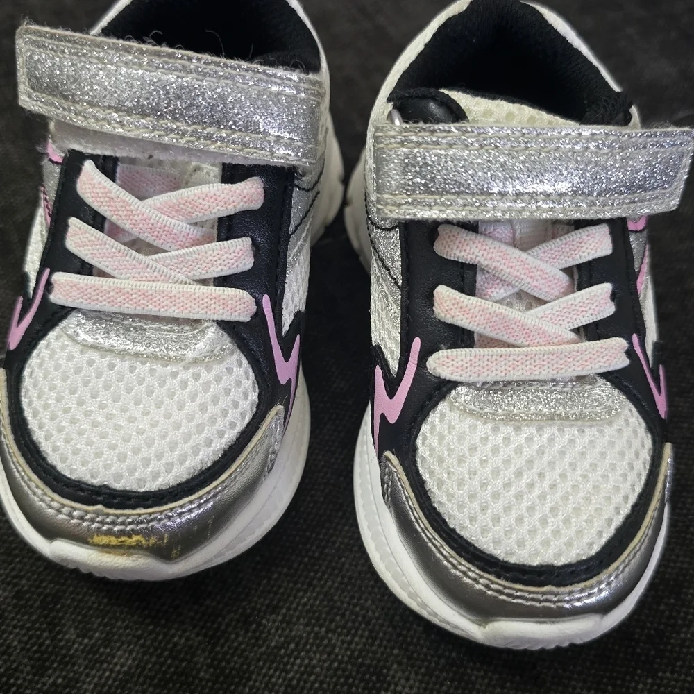Carter's Silver and Pink Glittery Sneakers